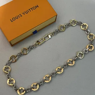 Louis Vuitton Two-Tone Quatrefoil Link Necklace