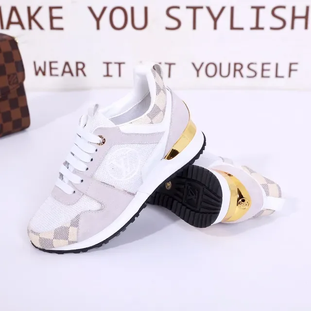 Louis Vuitton White Beige Damier Check Toe/heel Mesh-Suede Hybrid Upper Lifestyle Sneakers 5
