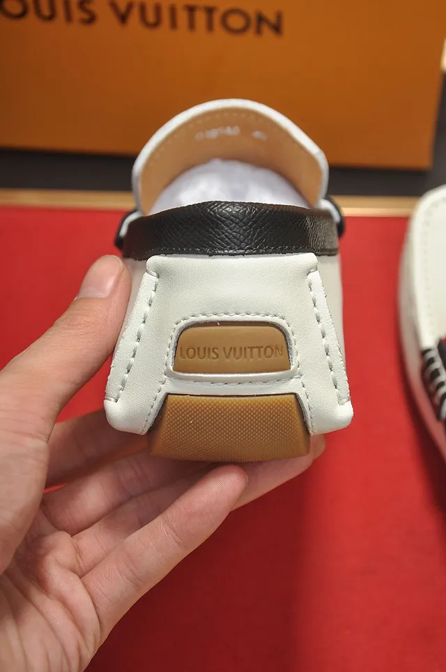 Louis Vuitton White Black Leather LV Monogram Buckle Loafer 3