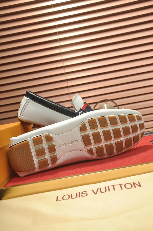 Louis Vuitton White Black Leather LV Monogram Buckle Loafer 5