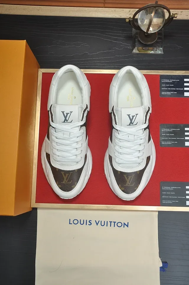 Louis Vuitton White Brown Monogram Canvas Leather Lifestyle Sneakers 5