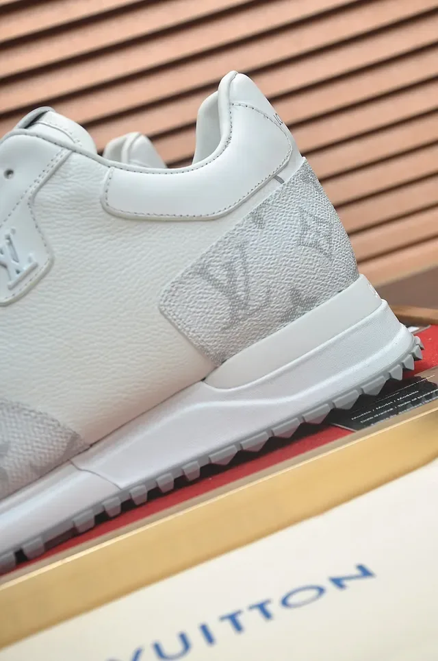 Louis Vuitton White Gray Monogrammed Leather Low-Top Lace-Up Lifestyle Sneakers 2