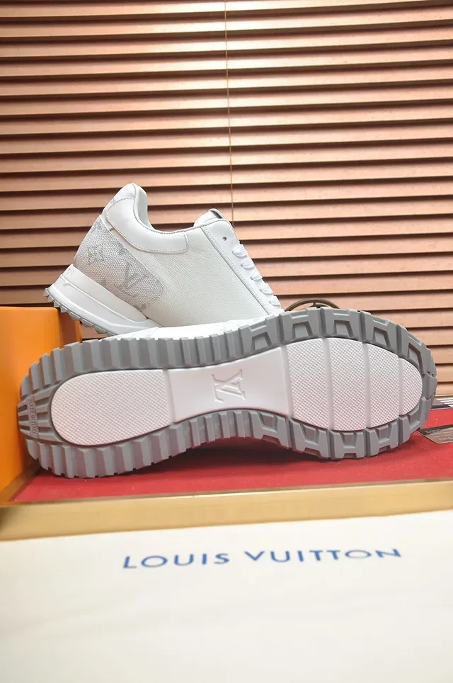 Louis Vuitton White Gray Monogrammed Leather Low-Top Lace-Up Lifestyle Sneakers 3