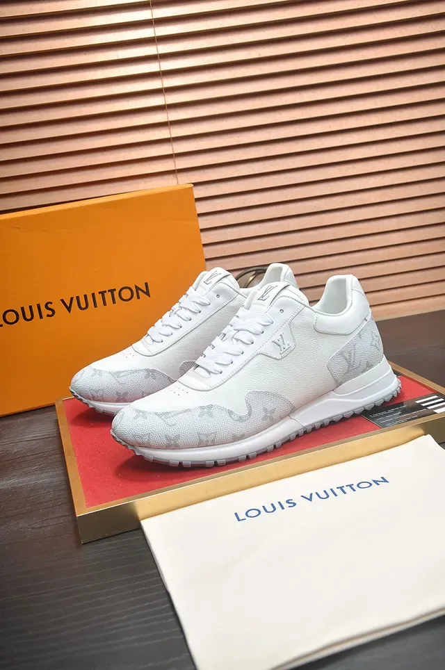 Louis Vuitton White Gray Monogrammed Leather Low-Top Lace-Up Lifestyle Sneakers 4