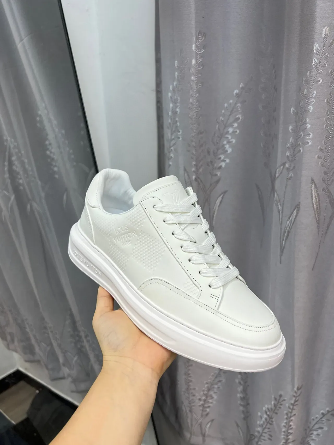 Louis Vuitton White Perforated Leather Lifestyle Sneakers 6