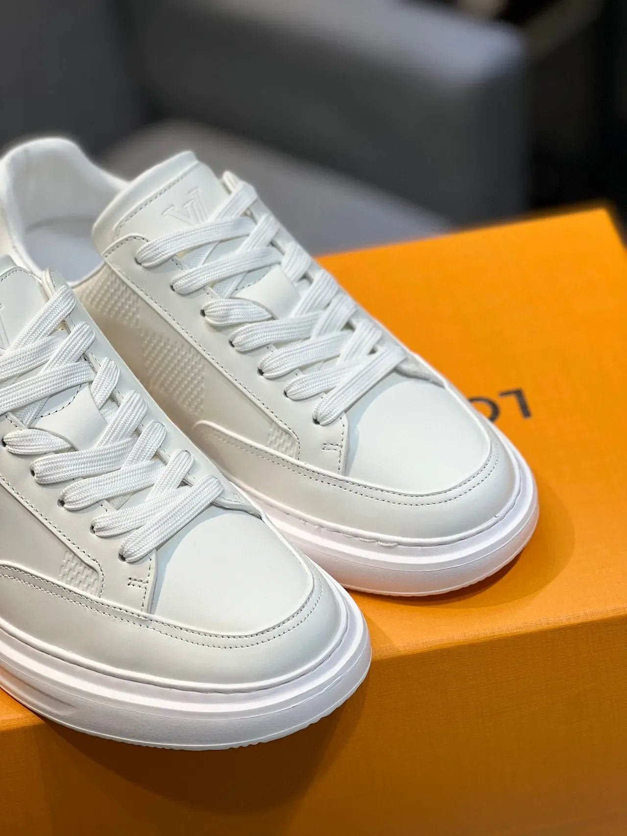 Louis Vuitton White Perforated Leather Lifestyle Sneakers 9