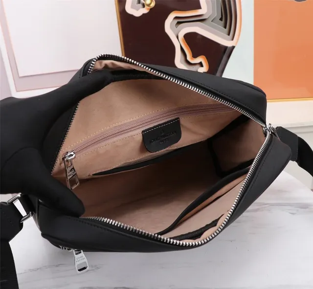 Louis Vuitton Woven Checkered Matte Black Messenger Bag 5