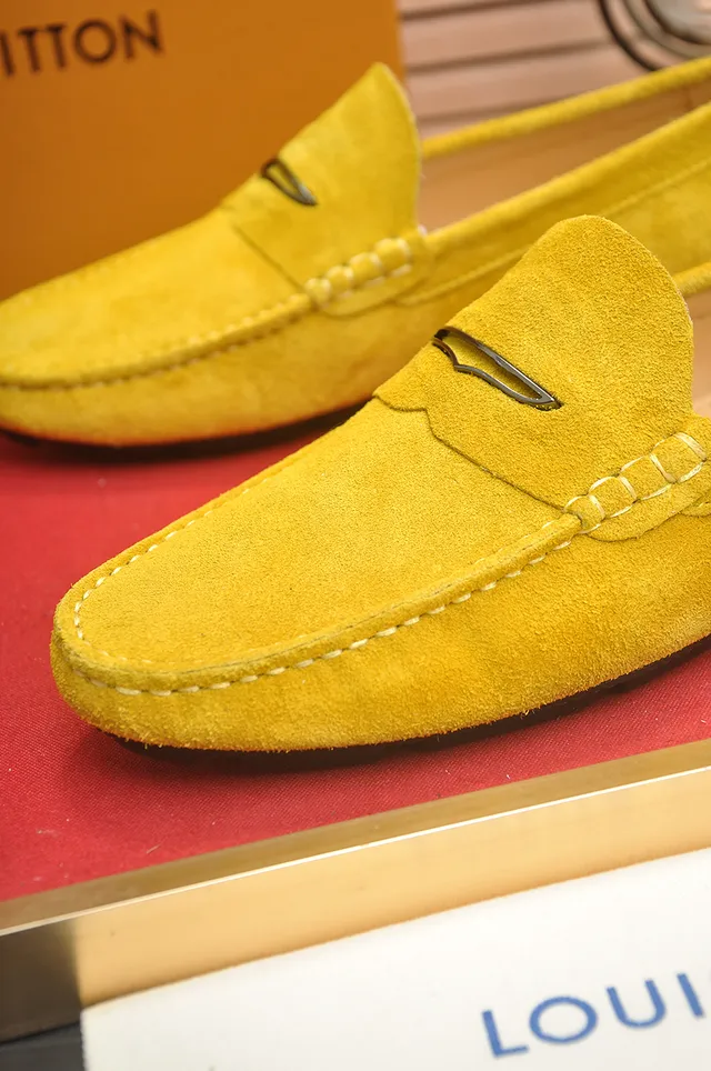 Louis Vuitton Yellow Beige Suede Penny Loafer 2