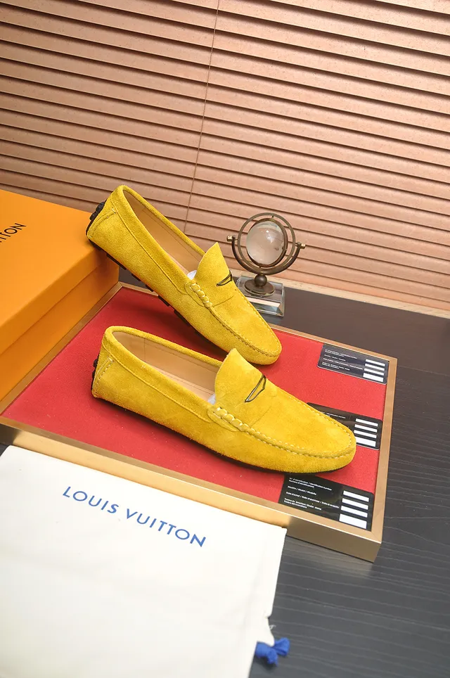 Louis Vuitton Yellow Beige Suede Penny Loafer 4