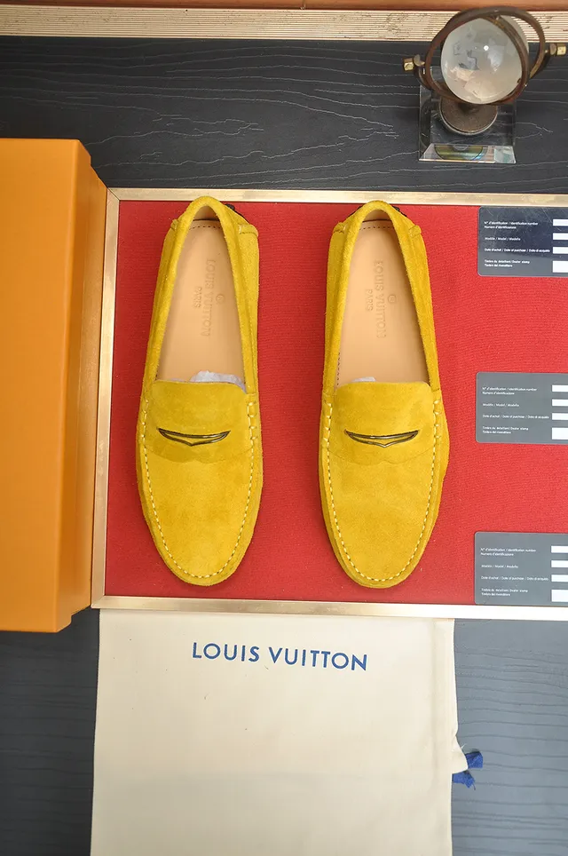 Louis Vuitton Yellow Beige Suede Penny Loafer 5