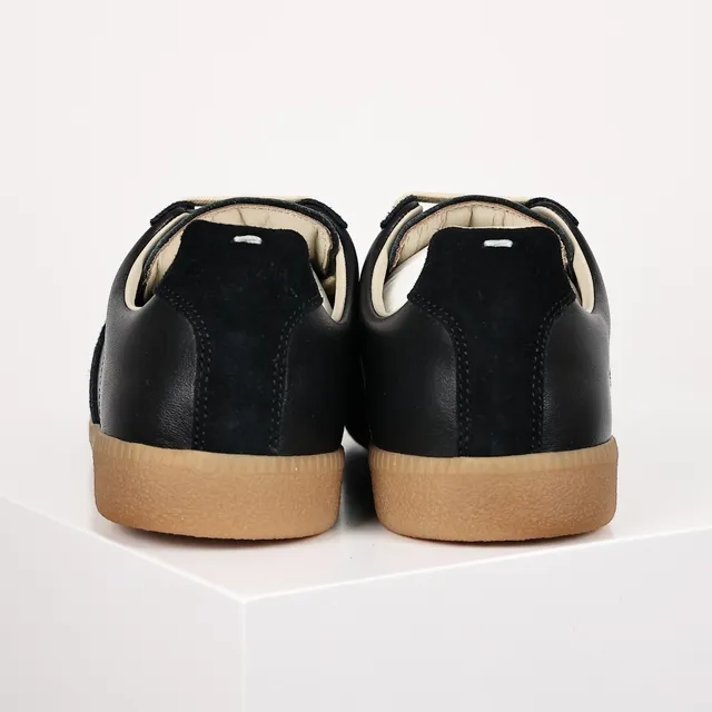 Maison Margiela Black Beige Paneled Suede And Leather Upper Cream Contrast Laces Lifestyle Sneakers 8