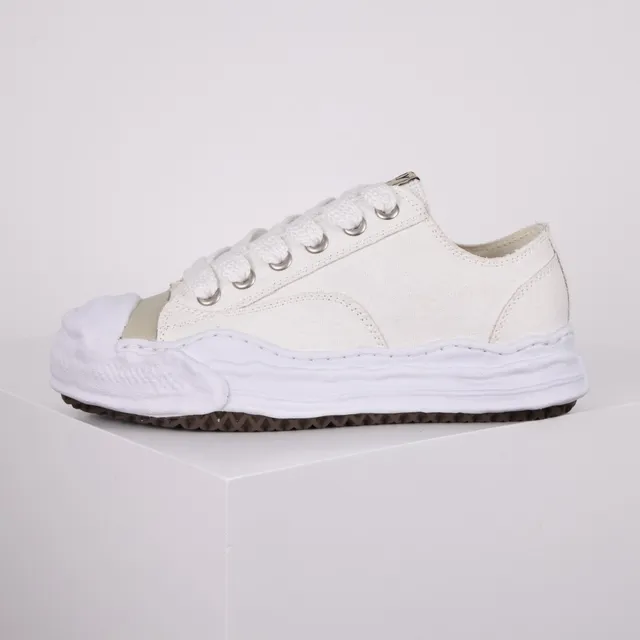 Maison Margiela White Beige Deconstructed Oversized Toe Cap Lifestyle Sneakers 9