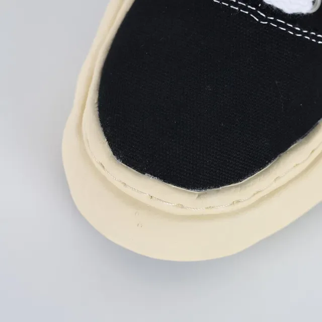 MMY Black Beige Canvas Upper Sculpted Cream Midsole Sneakers 5