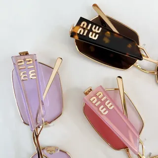 Miu Miu شعار تيمبل نظارات شمسية مستطيلة