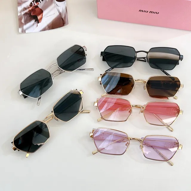 Miu Miu Logo Temple Rectangular Sunglasses 3