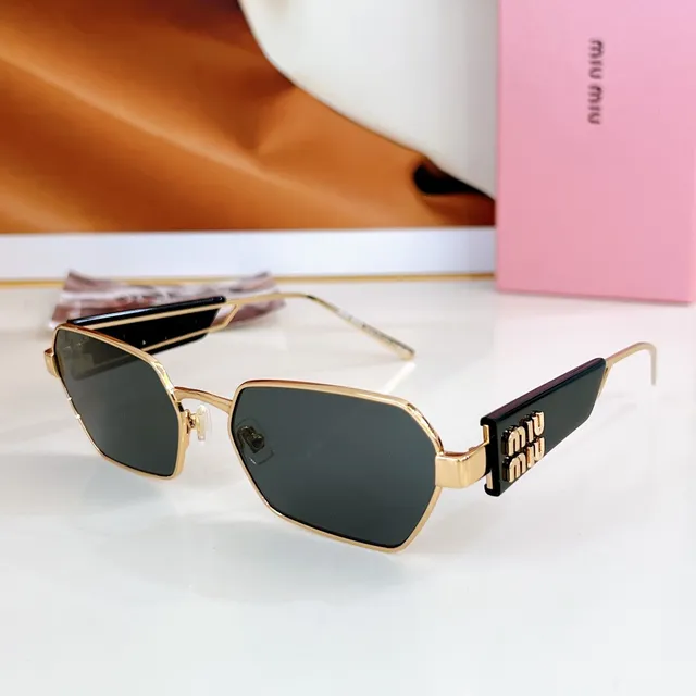 Miu Miu Logo Temple Rectangular Sunglasses 5
