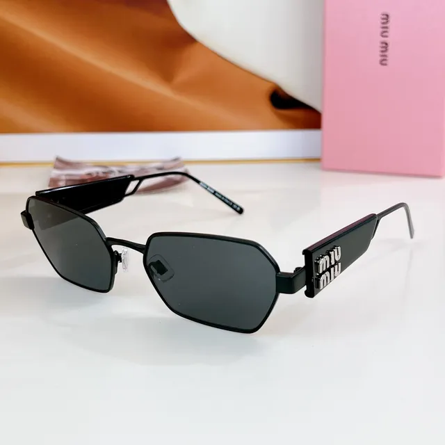 Miu Miu Logo Temple Rectangular Sunglasses 6