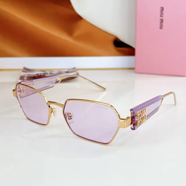 Miu Miu Logo Temple Rectangular Sunglasses 7