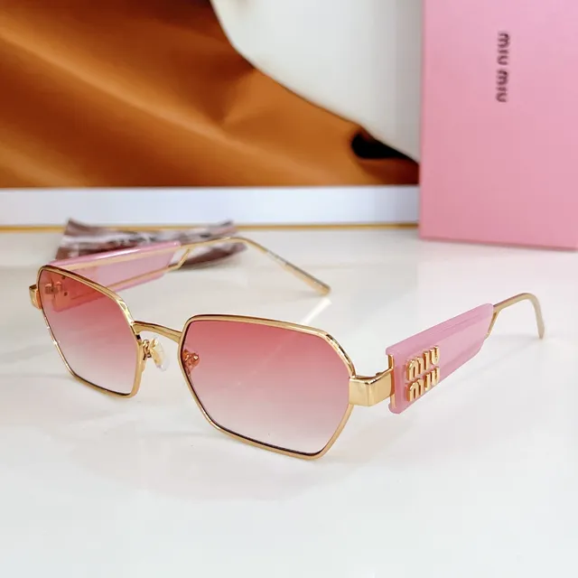 Miu Miu Logo Temple Rectangular Sunglasses 8
