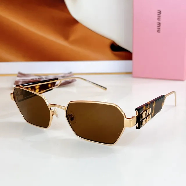 Miu Miu Logo Temple Rectangular Sunglasses 9
