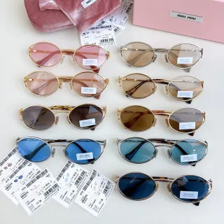 Miu Miu OMU52YS نظارات شمسية بإطار معدني بيضاوي