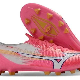 Mizuno Pink White Speed-Oriented Knit Upper Dynamic Graphic Overlay Firm-Ground Soccer Shoes