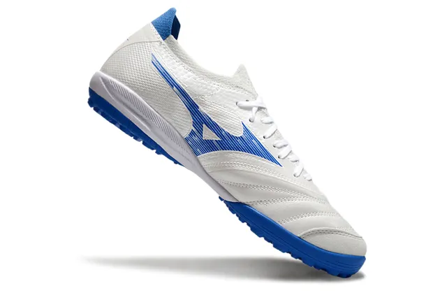 Mizuno White Blue Low-Profile Synthetic Upper Molded Turf Studs Artificial-Grass Soccer Shoes 2