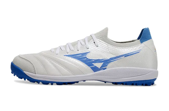 Mizuno White Blue Low-Profile Synthetic Upper Molded Turf Studs Artificial-Grass Soccer Shoes 7
