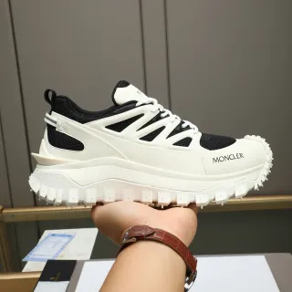 Moncler White Black Sole Mesh-and-Synthetic Upper Chunky Sneakers