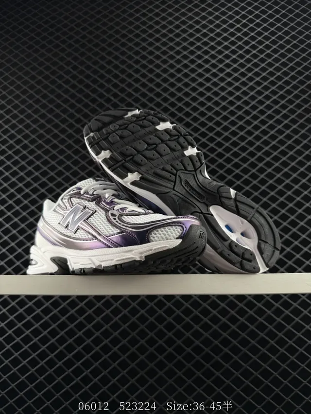 New Balance 740 White Purple Retro Runner Lifestyle Sneakers 2