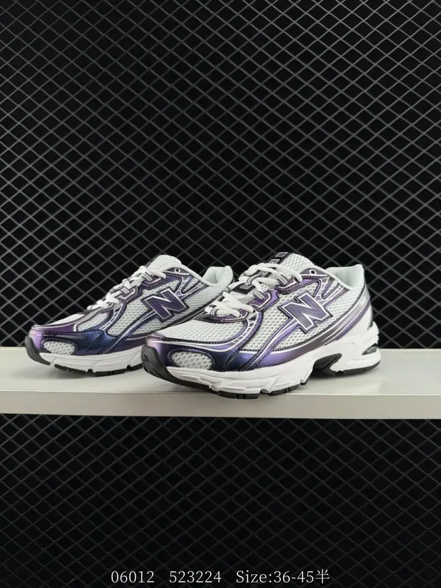 New Balance 740 White Purple Retro Runner Lifestyle Sneakers 3