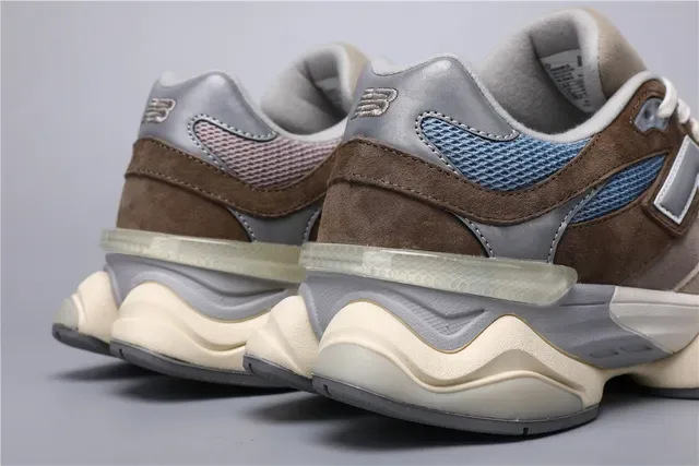 New Balance 9060 Beige Brown Blue baskets lifestyle 2