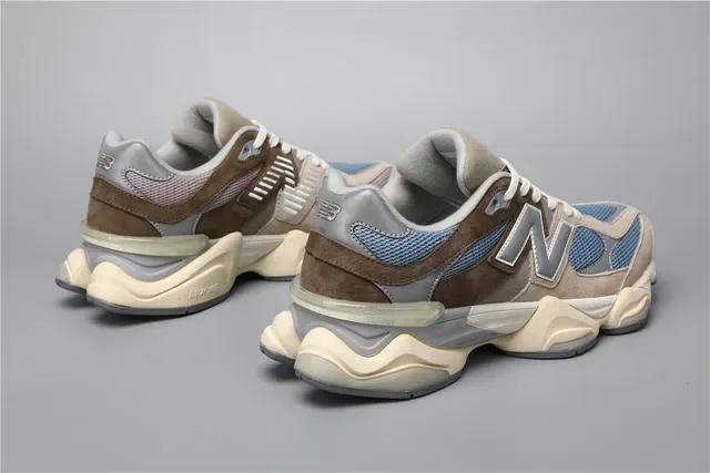 New Balance 9060 Beige Brown Blue baskets lifestyle 3