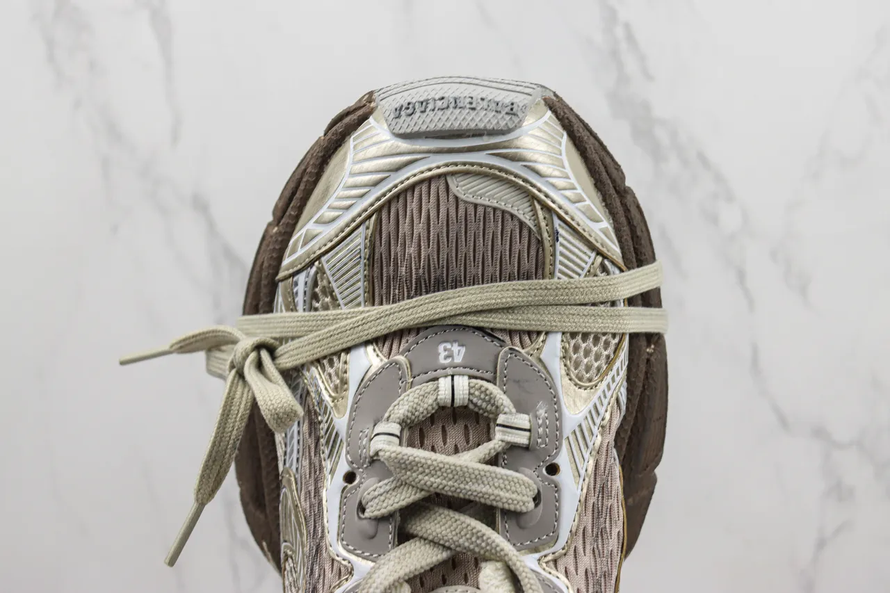 New Balance 9060 Beige Marron Semelle Multicouche Maille Et Superposition Synthétique Construction Baskets Épaisses 6