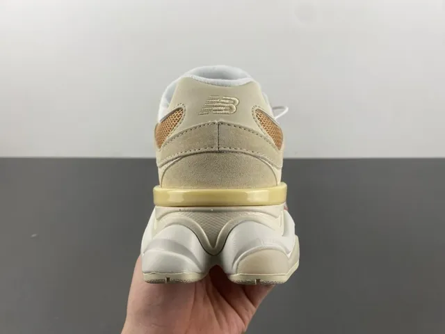 New Balance 9060 Beige Tan Maille Daim Chaussures Chunky 4