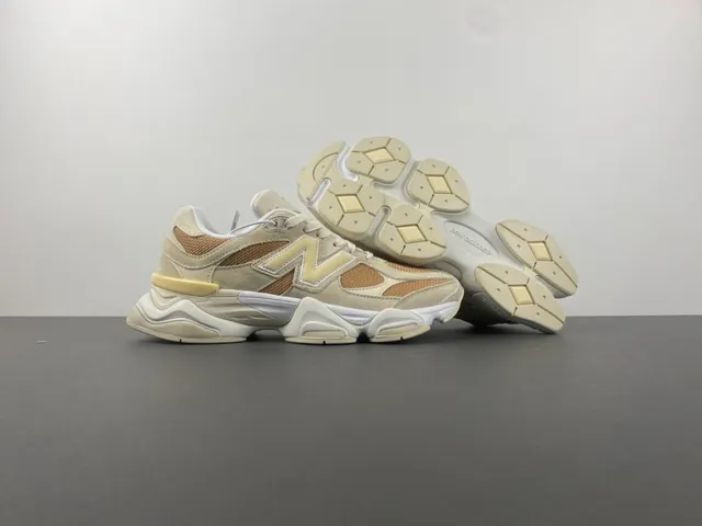 New Balance 9060 Beige Tan Maille Daim Chaussures Chunky 12