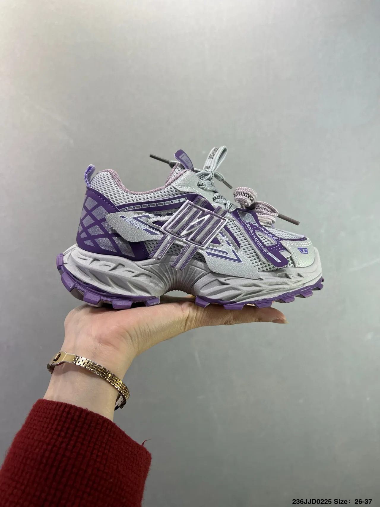 New Balance 9060 Gray Purple Chunky Sneakers 3