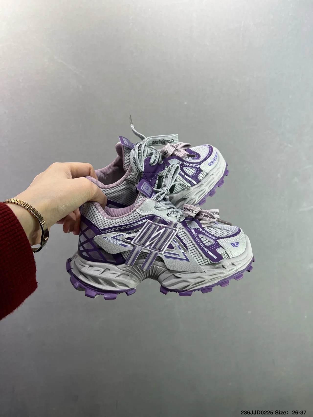 New Balance 9060 Gray Purple Chunky Sneakers 8