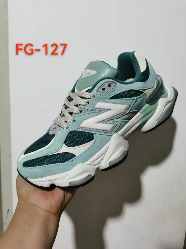 New Balance 9060 Mint Green and Teal Chunky Sneakers 2