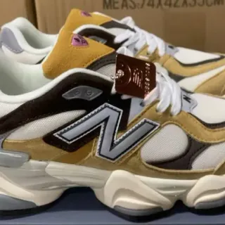 New Balance 9060 حذاء رياضي سميك بني فاتح بني رمادي