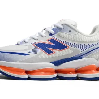 New Balance 9060 أبيض أزرق برتقالي مقسم وسط النعل بودات شبكي وطبقة علوية اصطناعية أحذية رياضية كبيرة الحجم