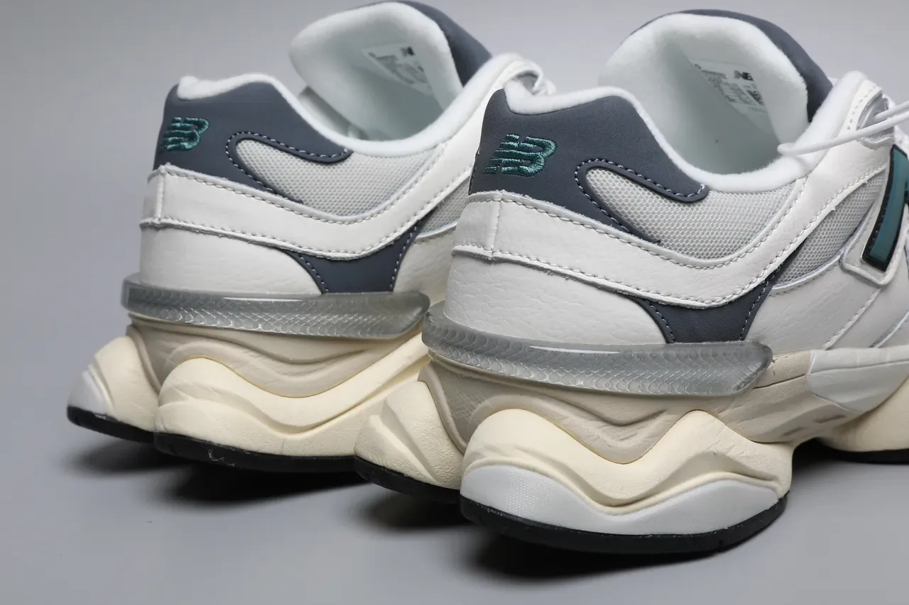 New Balance 9060 White Gray Teal sneakers lifestyle 2