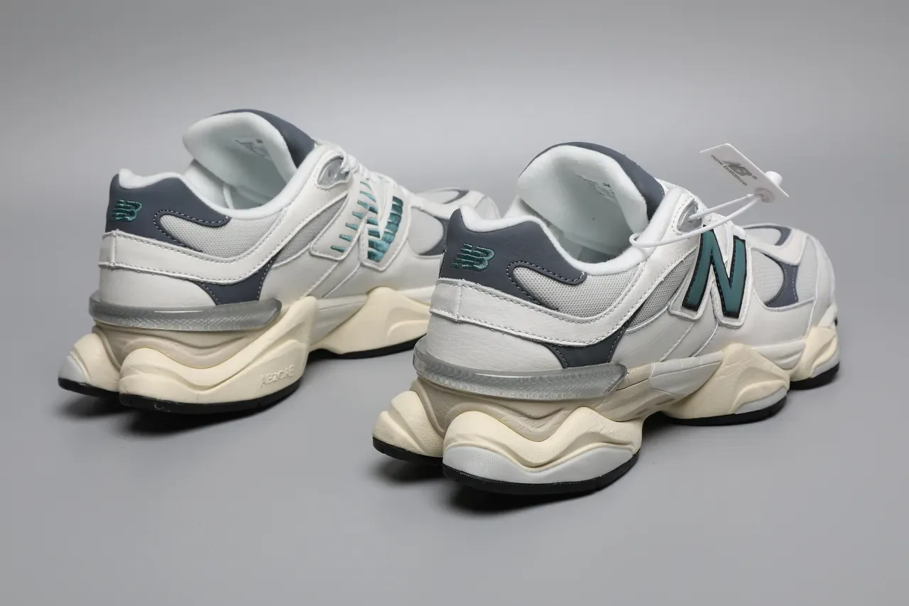 New Balance 9060 White Gray Teal sneakers lifestyle 3