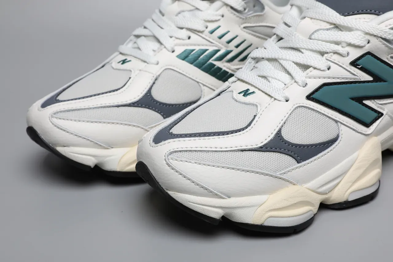 New Balance 9060 White Gray Teal sneakers lifestyle 4