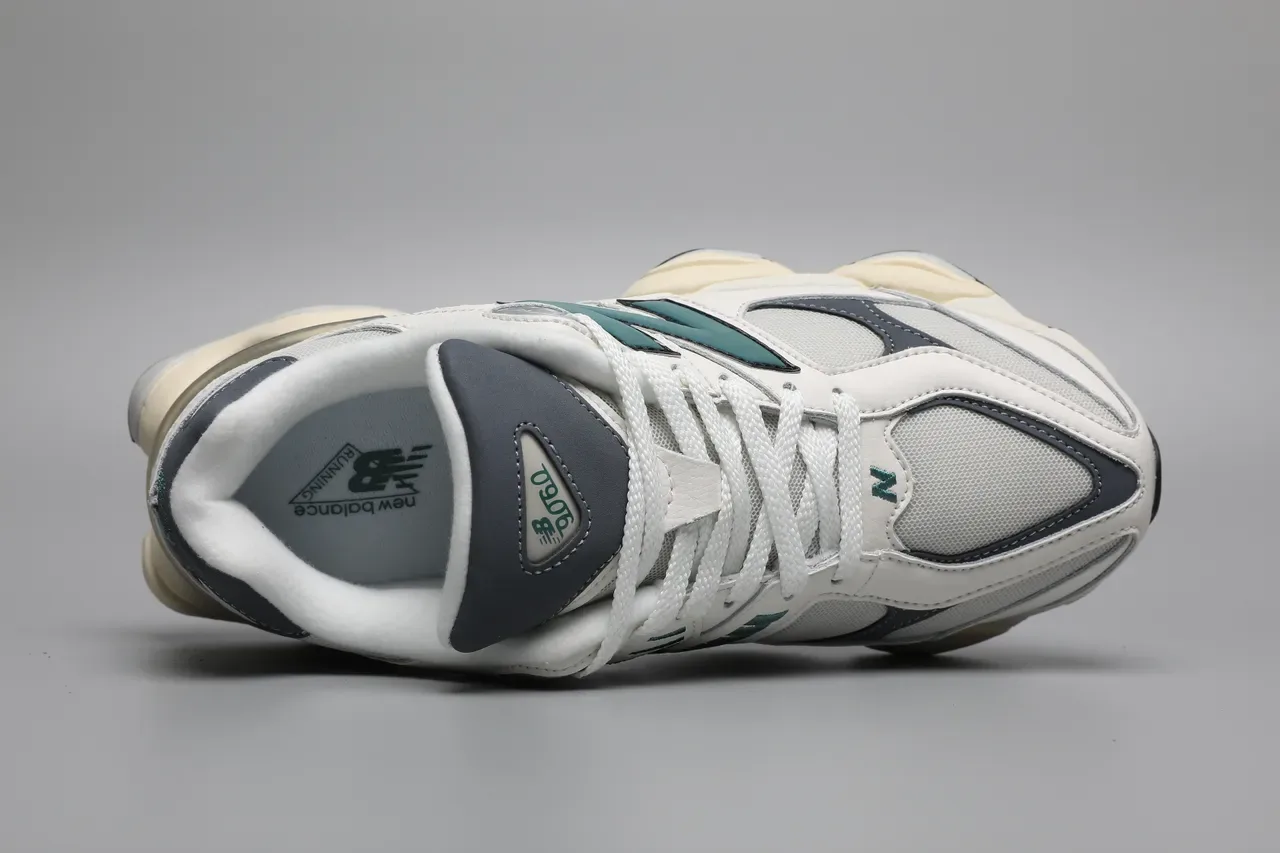 New Balance 9060 White Gray Teal sneakers lifestyle 7