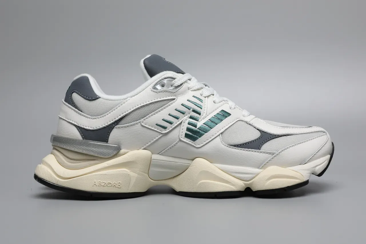 New Balance 9060 White Gray Teal sneakers lifestyle 8