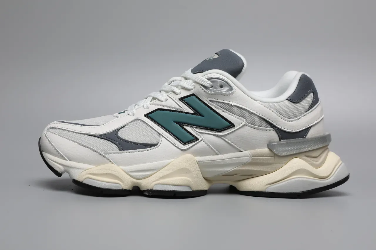 New Balance 9060 White Gray Teal sneakers lifestyle 9