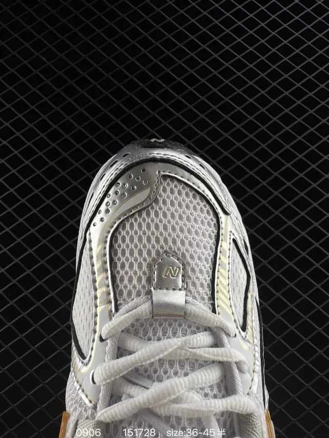 New Balance 906K Sneakers Chunky Retro Runner Blanc Argent Or 6