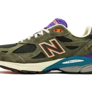 New Balance 990 Olive Green Purple Teal حذاء أسلوب حياة