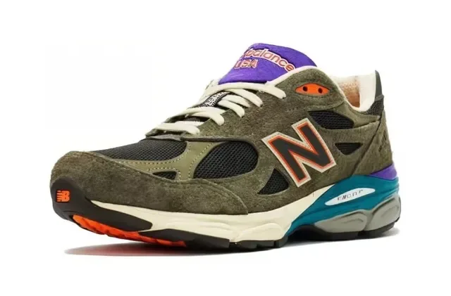 New Balance 990 Olive Green Purple Teal zapatillas lifestyle 4
